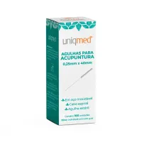 Imagem de 0,25X40MM AGULHAS PARA ACUPUNTURA UNIQMED CAIXA COM 100 UN